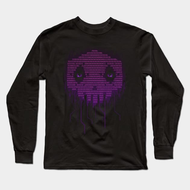 Hacker's Skull Long Sleeve T-Shirt by njonestees